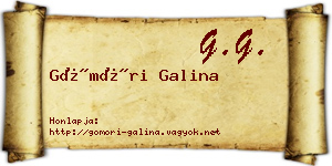 Gömöri Galina névjegykártya